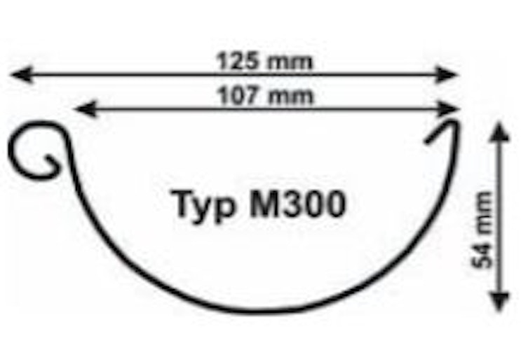 Metall Dachrinnenset 309MB für Pult- und Flachdächer bis 1 x 900 cm mit Kunststofffallrohr(en)