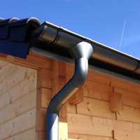 Metall Dachrinnenset für Weka Gartenhaus 136 mit Vordach 200cm