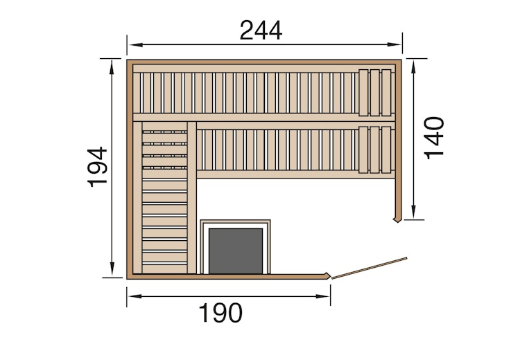 Weka Elementsauna Varberg 4 Trend Familiensauna mit Eckeinstieg & weiß lasierten Fronten - 68 mm