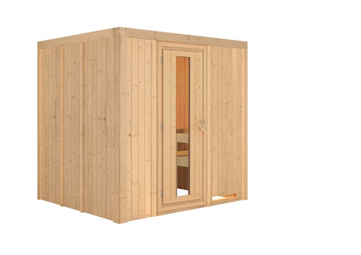 Karibu Sauna Sodin mit Fronteinstieg 68 mm Karibu Sauna Sodin mit Fronteinstieg 68 mm