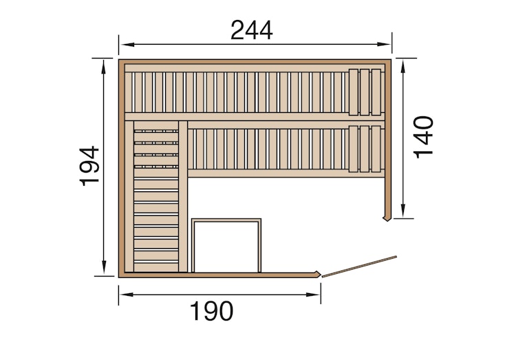 Weka Elementsauna Varberg 4 Familiensauna - 68 mm