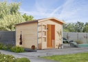 Vorschaubild Karibu Bosse 1 - 38 mm Gartensauna mit Vorraum und Satteldach inkl. gratis Saunaofen im Wert von 599,99 €