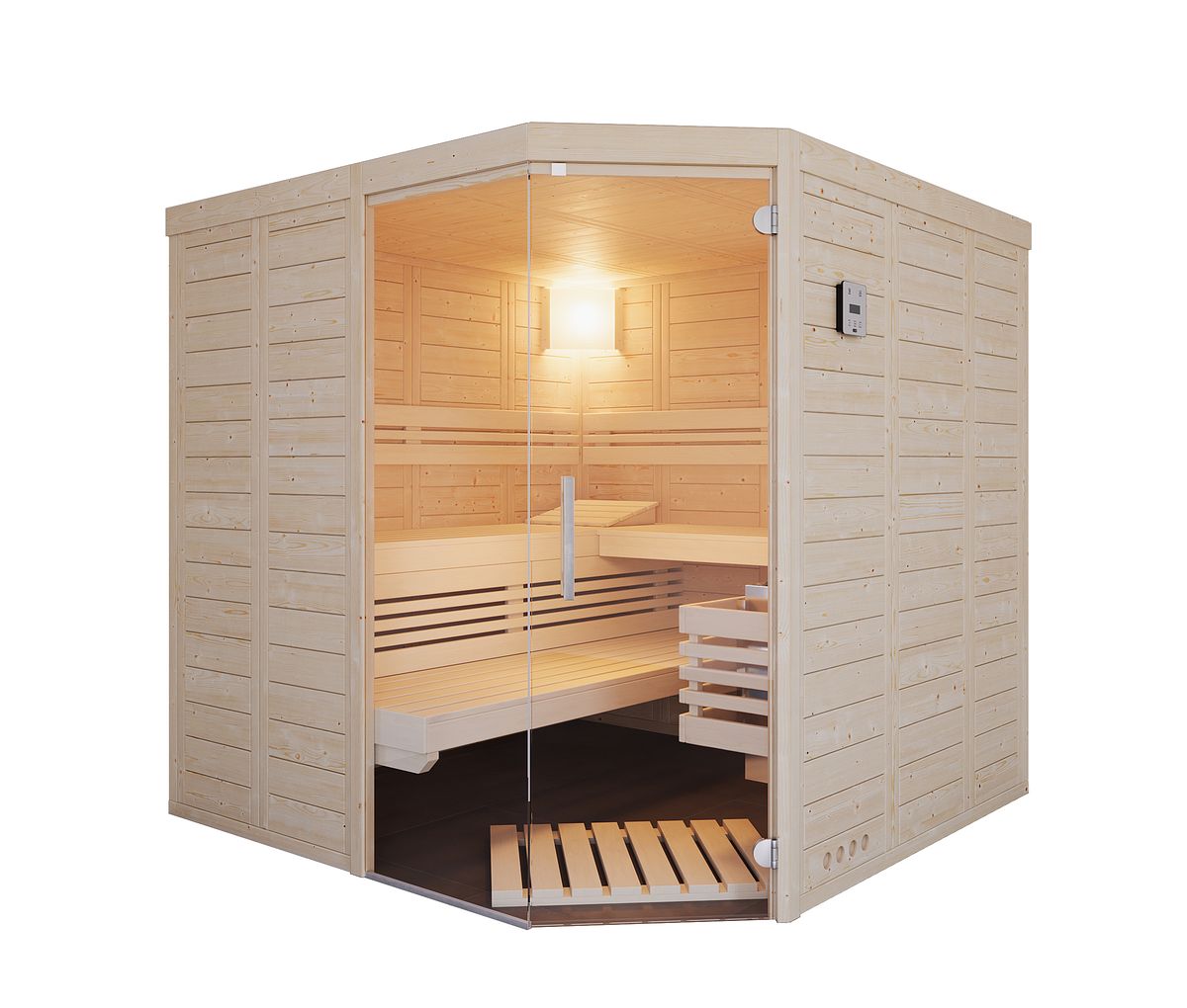 Infraworld Infrarotkabine Solido Complete 209 Ecke Eckeinstieg links