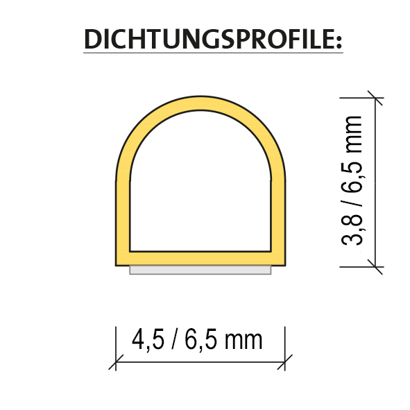 Infraworld Silikon-Profildichtung selbstklebend für Saunen und Infrarotkabinen