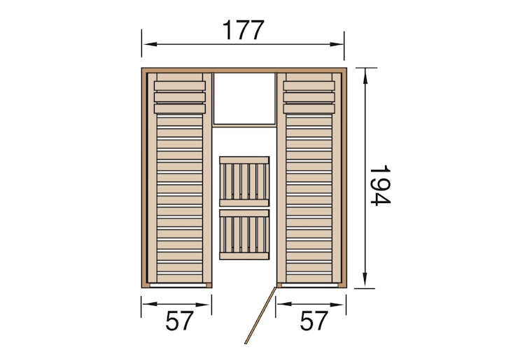 Weka Elementsauna Kaarina 2 mit Fronteinstieg - 68 mm