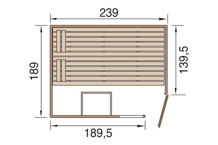 Weka Sauna Valida Eck Gr. 3 mit Glastür+Fenster - Massivholzsauna 38 mm mit Eckeinstieg