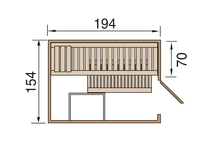 Weka Elementsauna Kaarina 1 mit Fronteinstieg - 68 mm