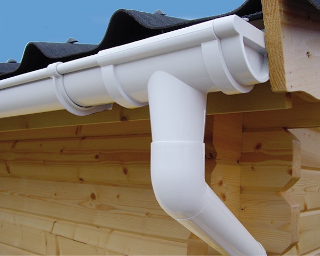 Kunststoff Dachrinnenset 403A für Pultdach/Flachdach Gartenhäuser