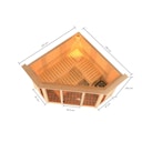 Vorschaubild Karibu Sauna Alcinda 2 Superior mit Eckeinstieg 68 mm inkl. gratis Saunaofen im Wert von 599,99 €
