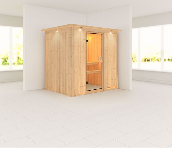 Karibu Sauna Bodin mit Fronteinstieg 68 mm