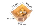 Vorschaubild Karibu Sauna Fiona 2 mit Eckeinstieg 68 mm inkl. gratis Saunaofen im Wert von 599,99 €