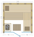 Vorschaubild Infraworld Solido Glas 212 - 40 mm Massivholzsauna inkl. 5-teiligem gratis Zubehörset