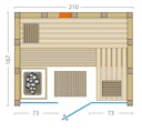Vorschaubild Infraworld Sauna Solido Glas Complete 167 - 40 mm Multifunktionssauna inkl. 5-teiligem gratis Zubehörset