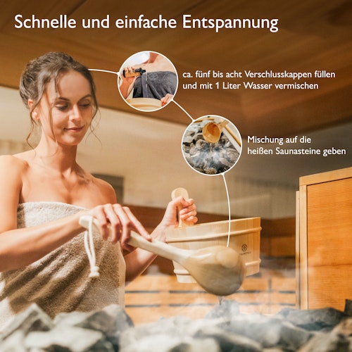 Liebenstein 7-teiliges Premium-Komplettset – Kiefernholz Saunaeimer mit Kelle, 3 x Sauna-Aufguss, Sanduhr & Hygro-/Thermometer