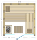 Vorschaubild Infraworld Solido Glas 212 - 40 mm Massivholzsauna inkl. 5-teiligem gratis Zubehörset