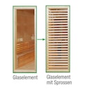 Vorschaubild Wolff Finnhaus Sauna Paradiso: Tausch Glaselement zu Glaselement mit Sprossen