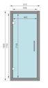 Vorschaubild Karibu graphitfarbene Ganzglastür für 68 mm Kabinen