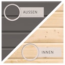 Vorschaubild Karibu Gartensauna Pultdach Saunahaus Skrollan 1 mit Vorraum terragrau inkl. gratis Saunaofen im Wert von 599,99 €