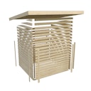 Vorschaubild Karibu Gartensauna Pultdach Saunahaus Skrollan 1 mit Vorraum terragrau inkl. gratis Saunaofen im Wert von 599,99 €