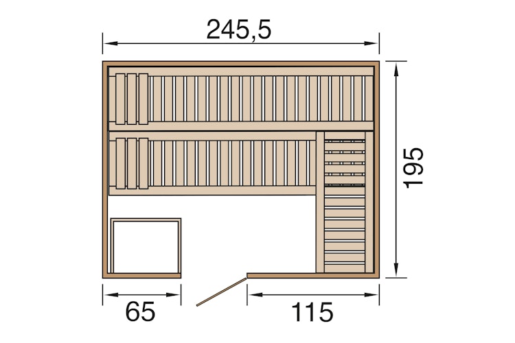 Weka Premium Massivholzsauna Bergen 3 Familiensauna - 45 mm