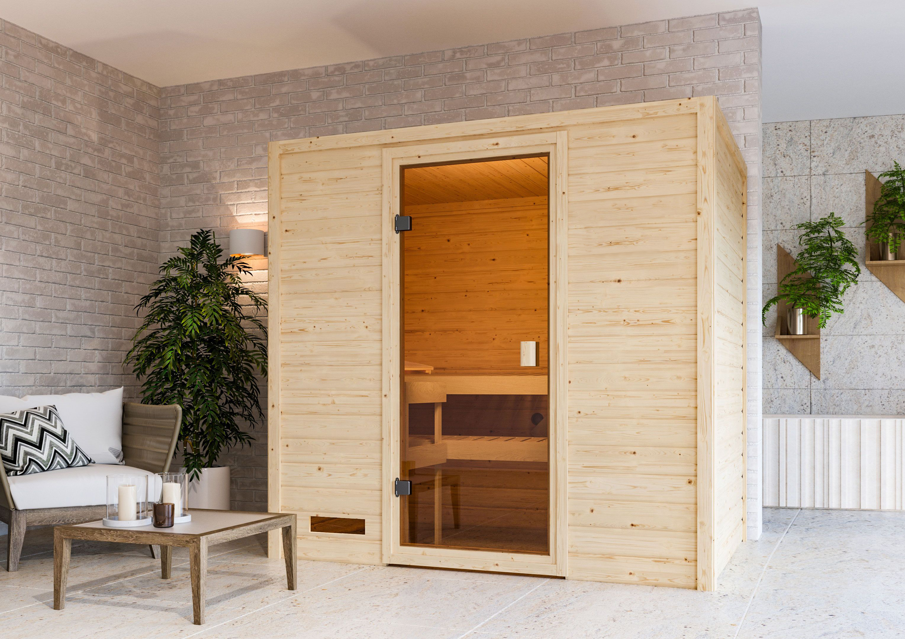 Karibu Woodfeeling Sauna Selena - 38 mm Massivholz Aktionssauna