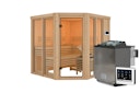 Vorschaubild Karibu Sauna Airi Superior mit Eckeinstieg 68 mm inkl. gratis Saunaofen im Wert von 599,99 €