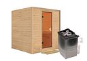 Vorschaubild Karibu Sauna Mojave - Massivholzsauna mit Fronteinstieg 38 mm