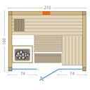 Vorschaubild Infraworld Sauna Panorama Complete 160 Fichte - 75 mm Multifunktionssauna inkl. 5-teiligem gratis Zubehörset