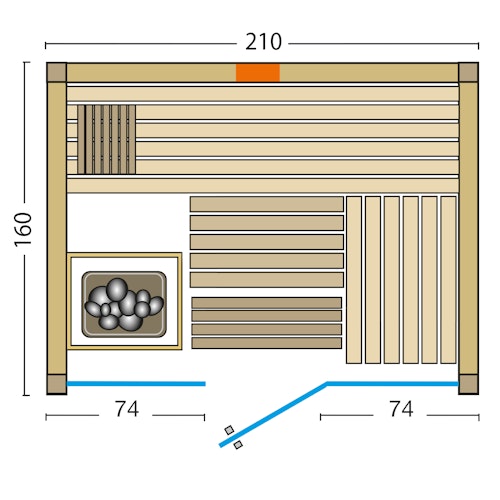 Infraworld Sauna Panorama Complete 160 Fichte - 75 mm Multifunktionssauna inkl. 5-teiligem gratis Zubehörset
