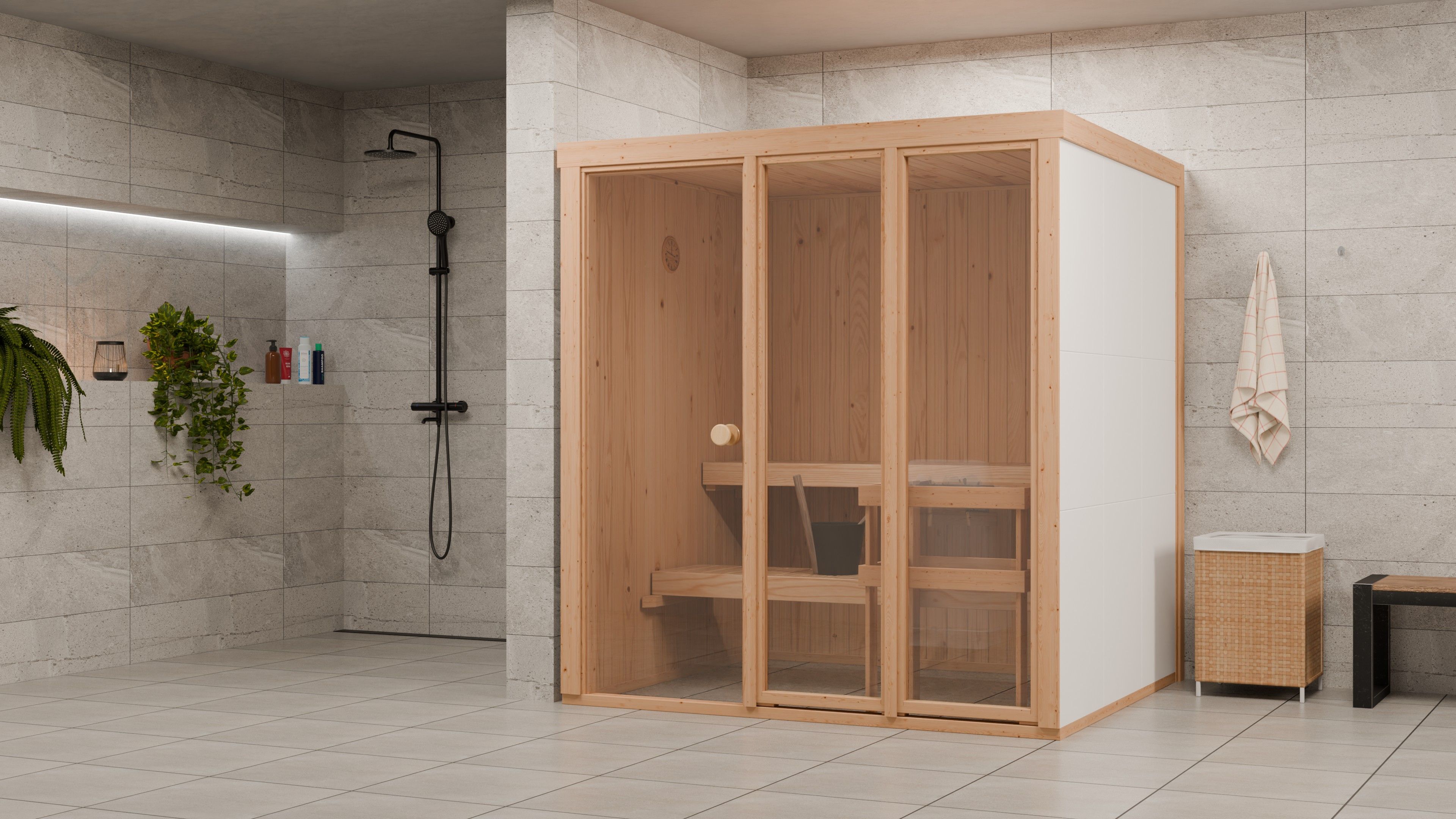 Bertilo Sauna Model 2 Medium white - 58 mm