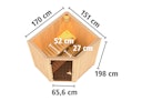 Vorschaubild Karibu Sauna Taurin mit Eckeinstieg 68 mm inkl. gratis Saunaofen im Wert von 599,99 €