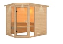 Vorschaubild Karibu Sauna Sinai 3 - Massivholzsauna mit Eckeinstieg 38 mm
