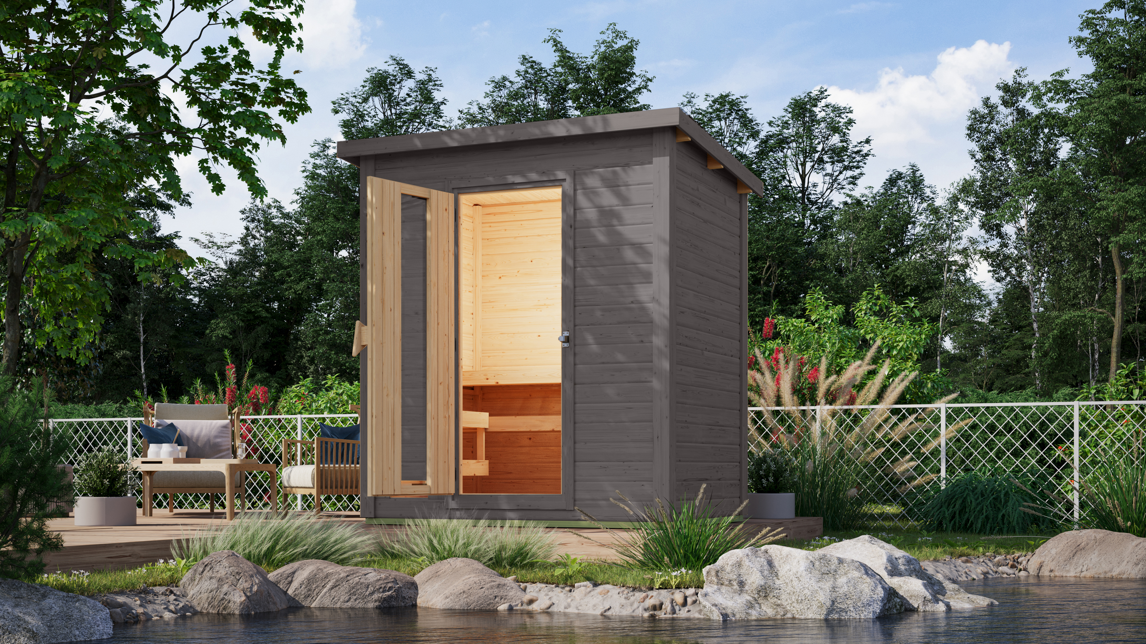 Karibu Gartensauna Saunahaus Hytti 1 inkl. gratis Sauna-Zubehörset im Wert von 234,94 €