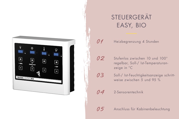 Karibu 11 kW Bio-Kombiofen Saunaofen anthrazit inkl. Steuergerät EASY weiß - Sparset