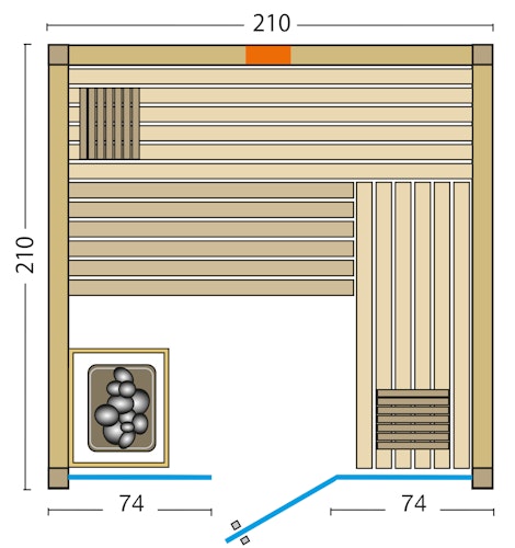 Infraworld Sauna Gracil Complete 210 - 75 mm Multifunktionssauna inkl. 5-teiligem gratis Zubehörset