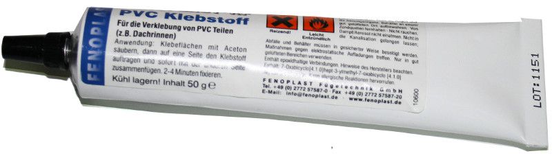 Spezialkleber 50 Gramm für Kunststoff-Dachrinnen und Fallrohrteile