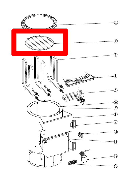 Karibu Ersatz Steingitter 3,6 kW Ofen 0865000999