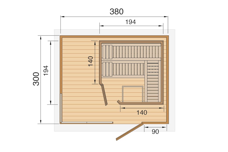 Weka Design-Saunahaus Cubilis inkl. Elementsauna 45/68 mm