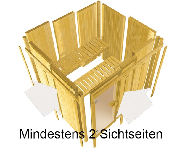 Karibu Sauna Carin mit Eckeinstieg 68 mm