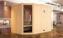 Vorschaubild Weka Premium Massivholz-Elementsauna Kemi Eck 2 mit Glastür/Fenster inkl. Komfortpaket - 45 mm