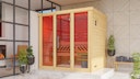 Weka Premium Massivholz-Elementsauna Kemi Panorama 2 mit Glastür+2 Fenster und Sternenhimmel - 45 mm
