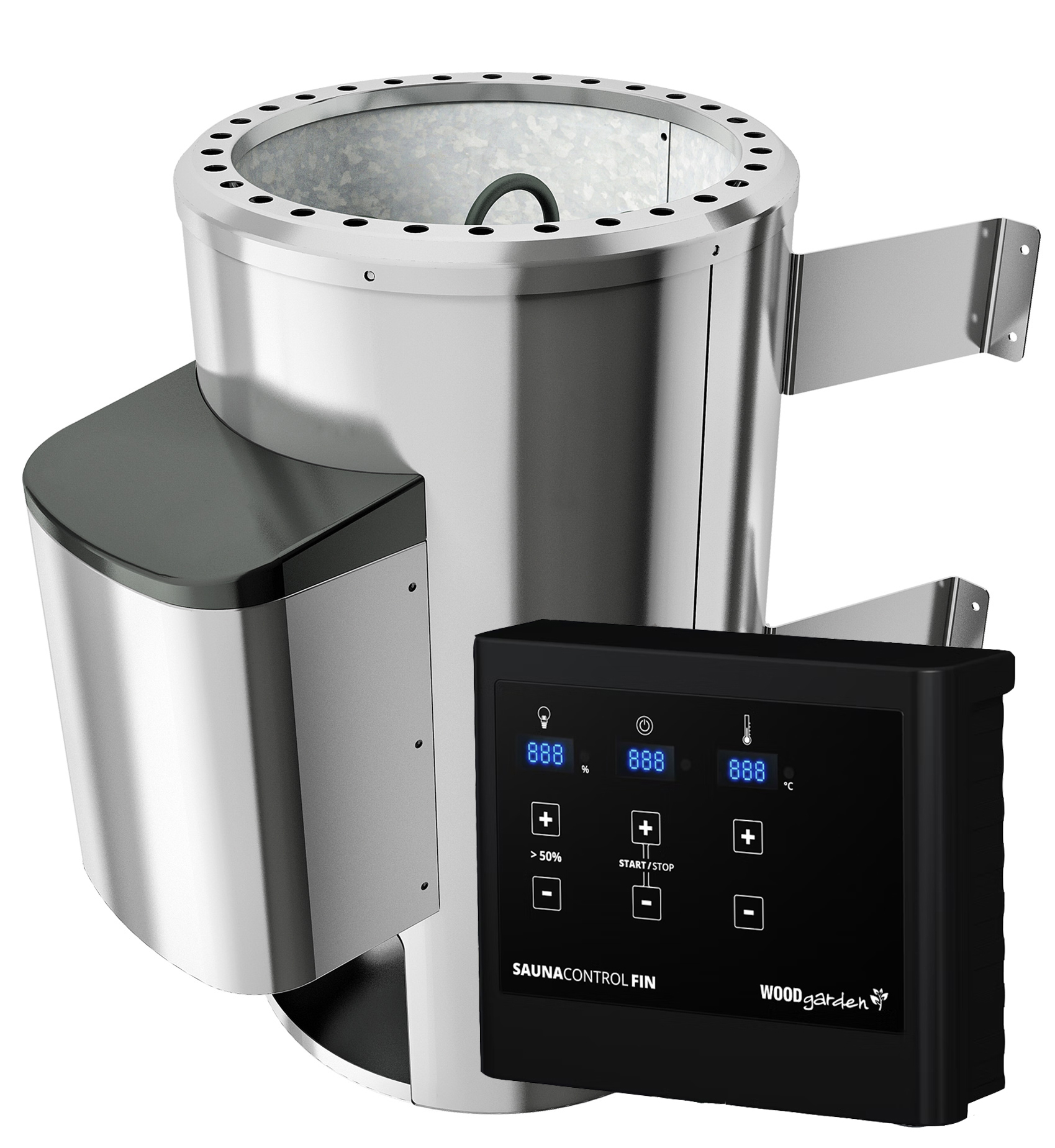 Karibu Saunaofen 3,6 kW Plug & Play finnisch mit externer Steuerung Easy schwarz