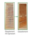 Vorschaubild Wolff Finnhaus Sauna Paradiso: Tausch Glasement mit Sprossen in Glaselement ohne Sprossen