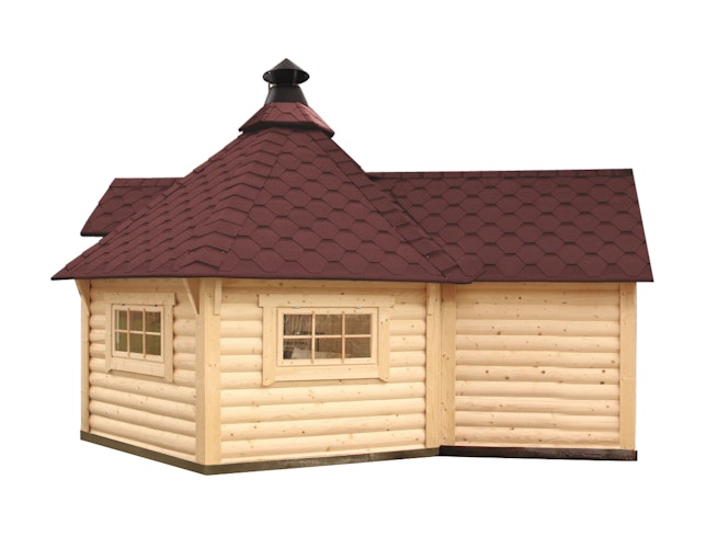 Wolff Finnhaus Grillkota 9 de luxe mit Saunaanbau