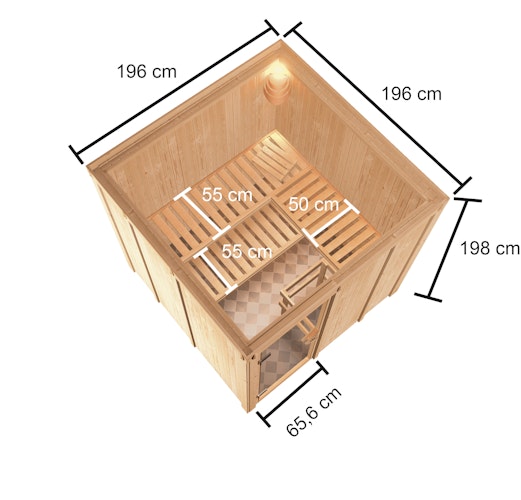 Karibu Woodfeeling Sauna Oulu - 68 mm Aktionssauna