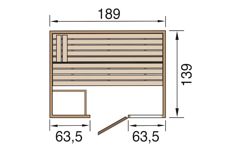 Weka Sauna Valida Gr. 2 mit Glastür + Fenster - Massivholzsauna 38 mm