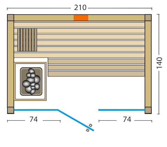 Infraworld Sauna Gracil Complete 140 - 75 mm Multifunktionssauna inkl. 5-teiligem gratis Zubehörset