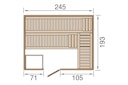 Vorschaubild Weka Premium Massivholz-Elementsauna Kemi 5 mit Glastür - 45 mm