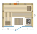 Vorschaubild Infraworld Sauna Solido Glas Complete 167 - 40 mm Multifunktionssauna inkl. 5-teiligem gratis Zubehörset