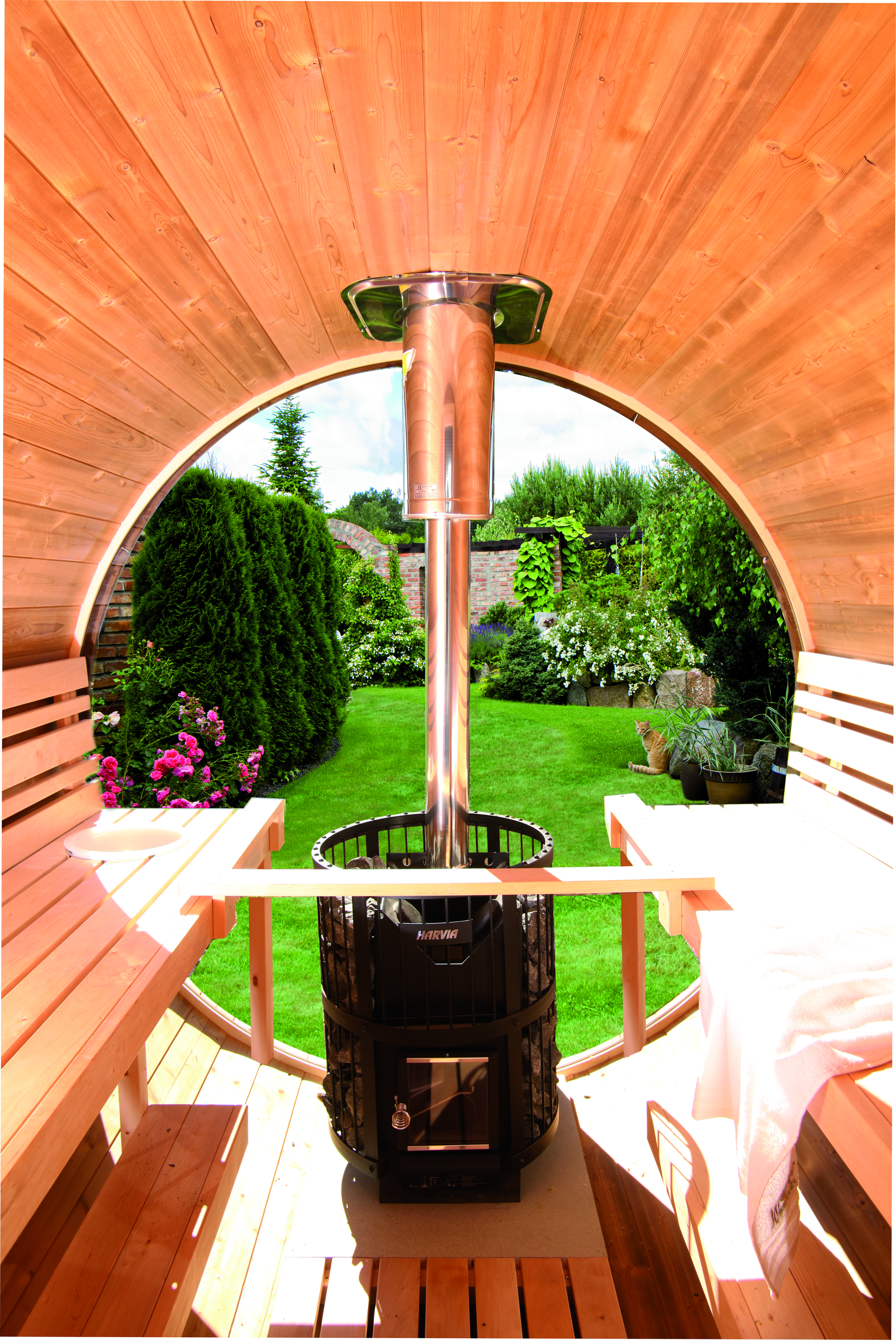 Wolff Finnhaus Rundglas für Saunafass de luxe Ø 235 cm